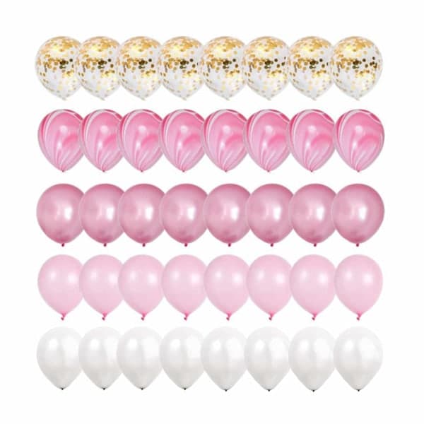 40-pakning Ballonger Rosa Gull Konfettiballonger 31cm Bursdag rosa