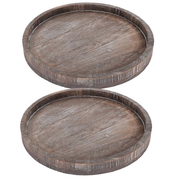2 stk. Dekorative trebrett, kaffebordbrett, bordplate midtstykke brett, displaybrett holder