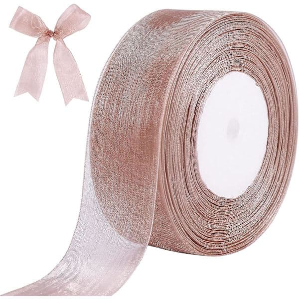 Rosa Rosa Transparent Bånd, 40mm X 50 Yards - Til Gaveinnpakning Og Håndverk