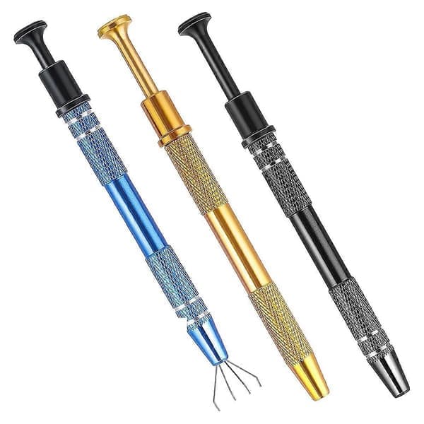 3 stk. Piercing Ball Grip Tool Set Gullsmedens plukkeverktøy, 4-klo gripere for små deler smykkefremstilling_Overraskelse