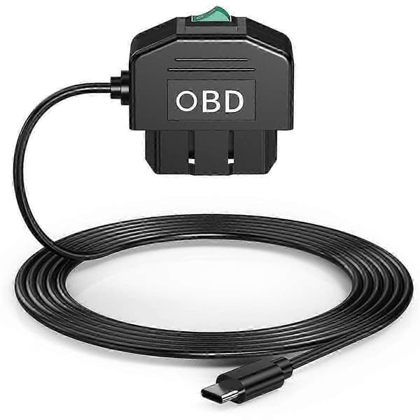 Dash Cam OBD Hardwire Kit, Dashkamera USB Type C Hardwire Kit med OBD Strømkabel for Dashcam 12-
