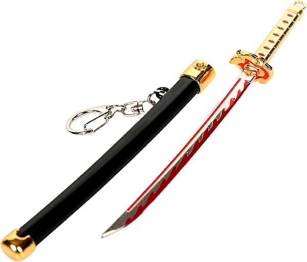 Demon Slayer Sværd Mini Katana Nøkkelringer Anime Figur Tanjiro For Menn Kimetsu No Yaiba Zenitsu Nøkkelring Cosplay Anheng