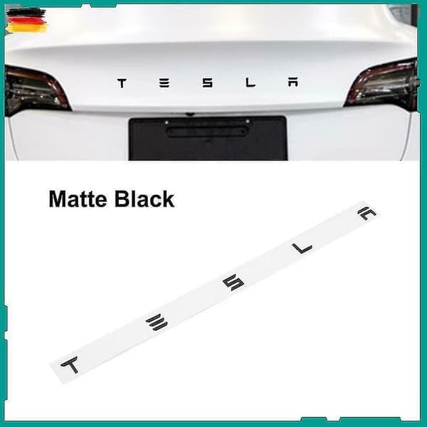 3D Matt Svart Tesla Bokstav Bagasjeromsdeksel Emblem