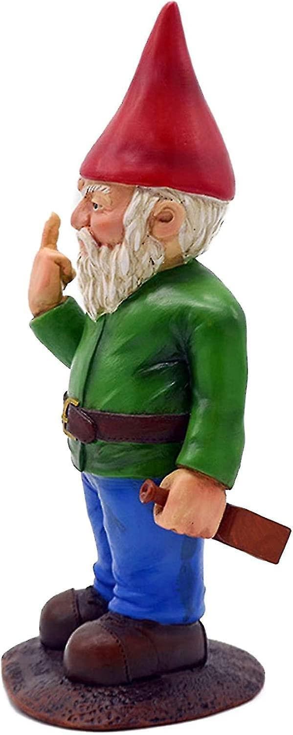 Middelfinger hagegnom - Gnomes Go Away Statue Funny Gar