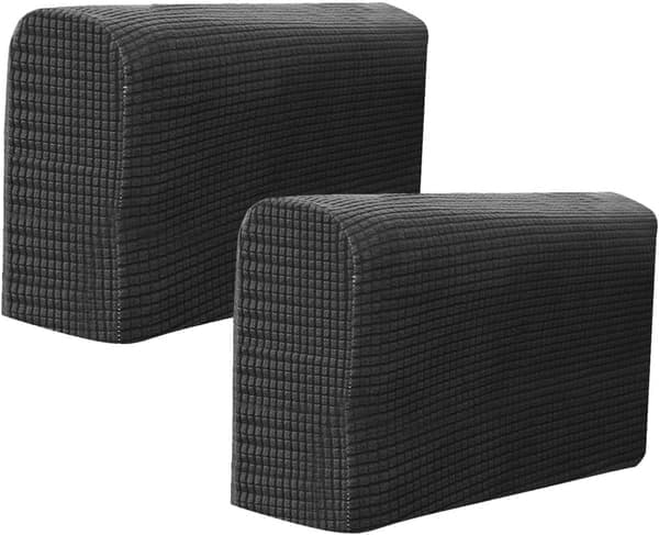 Elastisk Armstøttebeskytter Stretch Sofa Armtrekk Lenestoltrekk Hjemmekontor Recliner Sofa Loveseat Beskytter Stoff 2 Stykker (Svart)