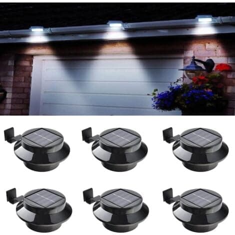 Pakke LED Solar Takrenner Lys, Utendørs Solcellelamper for Gjerde, Terrasse, Hage, Landskap, Gård (Svart)/NC/