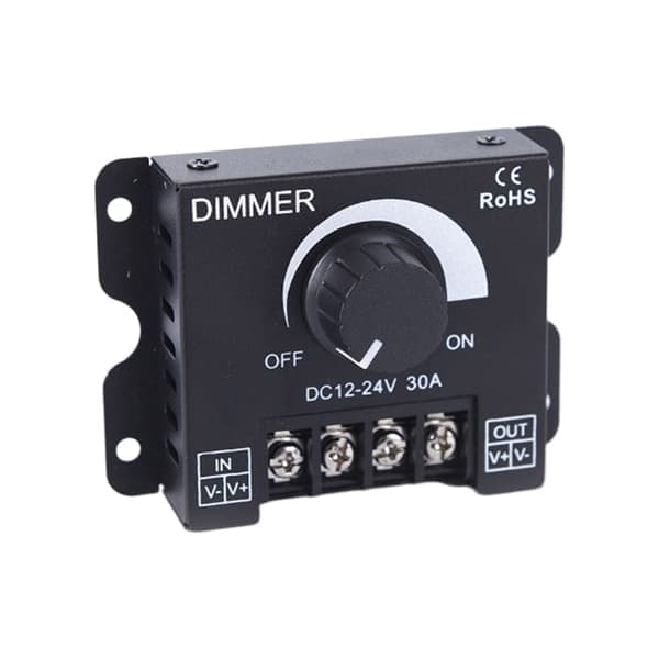 DC 12V 24V 30A LED Lyslist Dimmer PWM Dimming Kontroller for Dimmerknapp Juster PŠ/AV Bryter med Aluminiumshus