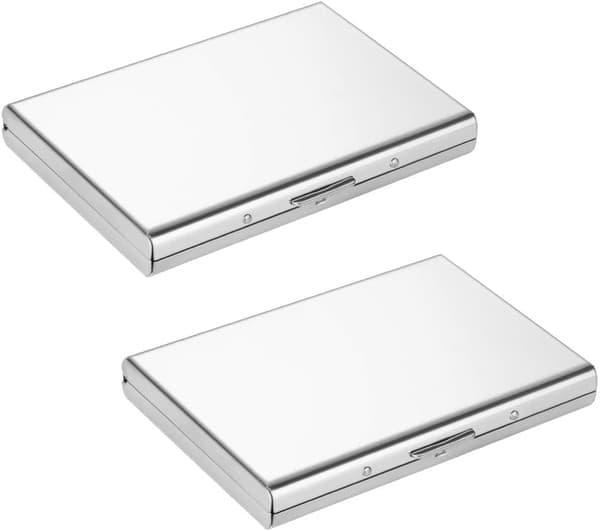 Kortholder, Ultra tynn rustfritt stål metall lommebøker RFID blokkering kredittkort lommebok holder for menn og kvinner, beste kortbeskytter med 6