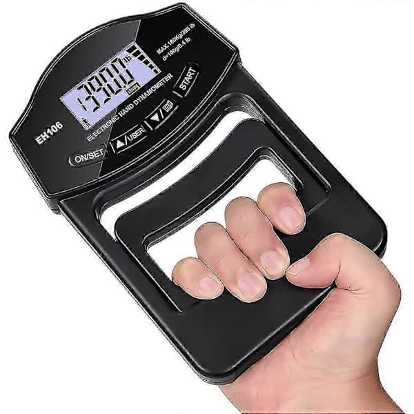 Grip Strength Tester, 396Lbs/180Kg Digital Hånd Dynamometer Grip Strength Meter USB LCD-skjerm Hånd