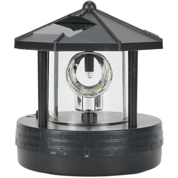 LED Solcelledrevet Fyr, 360 Graders Roterende Lampe LED Solcelle Fyr Landskap Sti Lys Ga