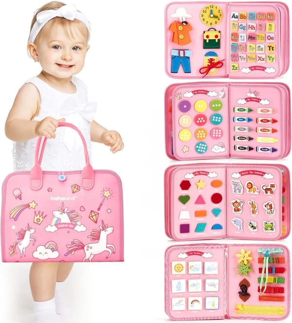 Travel Busy Board Montessori Leke for Småbarn 1 2 3 4 Šr Gamle Baby Sensoriske Lekebrett Sensoriske Leke for Babyer Førskoleutdannings
