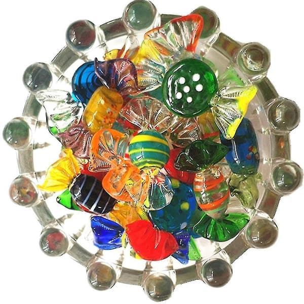 24 stk Fargerike Gave Barn Murano Stil Glass Godteri Søtsaker Ornament Figurer Guanguan