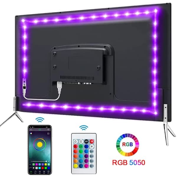 Teip Bluetooth USB LED-stripe lys 5050 SMD 5V USB RGB-lamper Fleksibel LED-lampe Teipband RGB Selvklebende TV Desktop Diode 2m