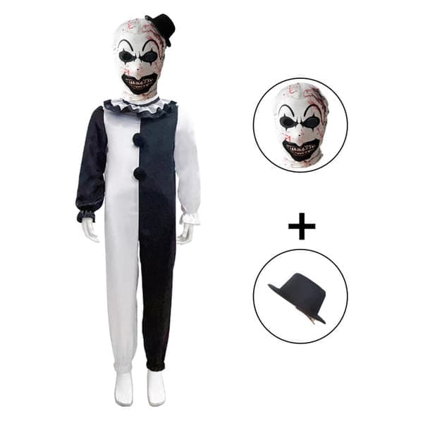 Halloween Kostyme Cosplay Film Terrifier Jumpsuit For Barn Gutter Jenter Tv Art The Clown Joker Skrekkfest Klær A—max