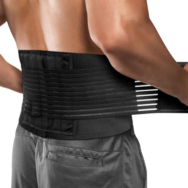 Ryggstøttebelte, Justerbar Lumbar Brace med 6 Støtter, Smertelindring for Skoliose & Isjias (XL)