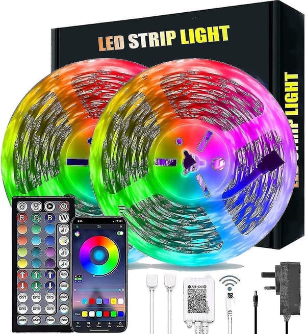 15m LED-lys Bluetooth RGB-lys LED-stripe lys