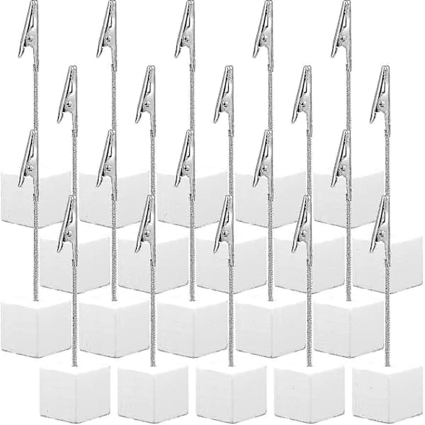 20 stk Fotoklipsholdere med krokodilleklemme, trebase, memo, bordnummerholder, kortdisplaystativ for kontormeny, bryllup[CO]