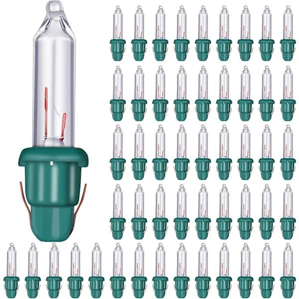 Erstatningspærer for julelys – Mini lyspærer 2,5 V Mini glasspærer med sokkel, 0,17 ampere, 0,425 watt klare