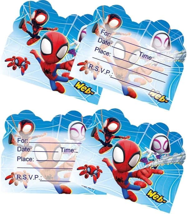 50 stk Spidey And His Amazing Friends Bursdagsinvitasjonskort, Spidey And His Amazing Friends Festutstyr For Barn (YJD)
