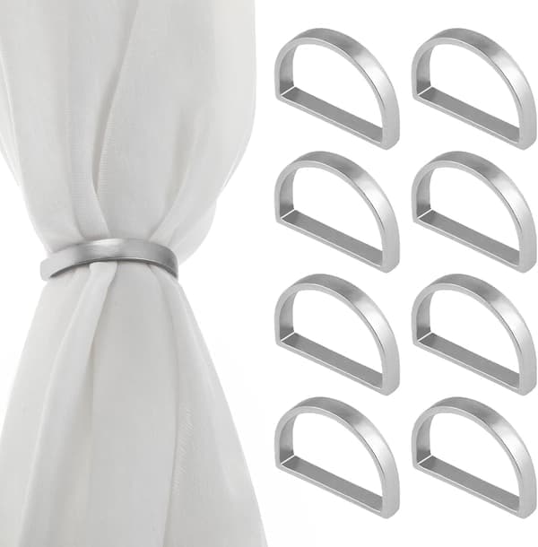 8 Servietringer, Sølv Serviett Holder Ring Elegant Sølv Servietringer Dekor Metall Servietringer for Borddekorasjon Valentinsdag Thanksgiving