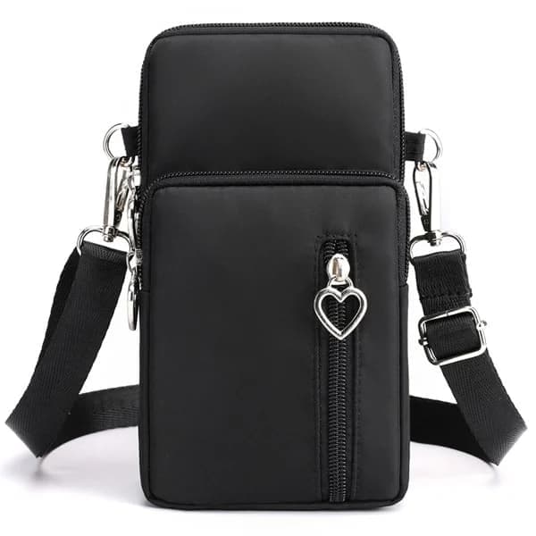 Liten crossbody lommebok telefonveske for damer, A