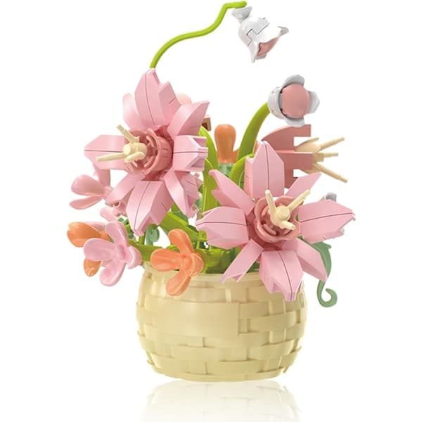 Mini Blomster Byggekloss Sett, Botanisk Samling Bursdagsgave til Jenter Gutter Voksne Barn Alder 6+