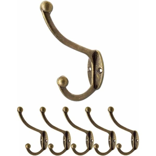Antikke Kleshengere, Støpejern Messing Bronse Design Vintage Landlig Retro Hus, Sett med 5, A