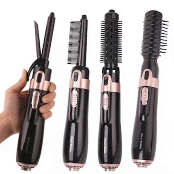 AS200E Roterende Varmluftsbørste Sett Brush & Style Ionic, 1000 Watt, 4 Dyser, svart