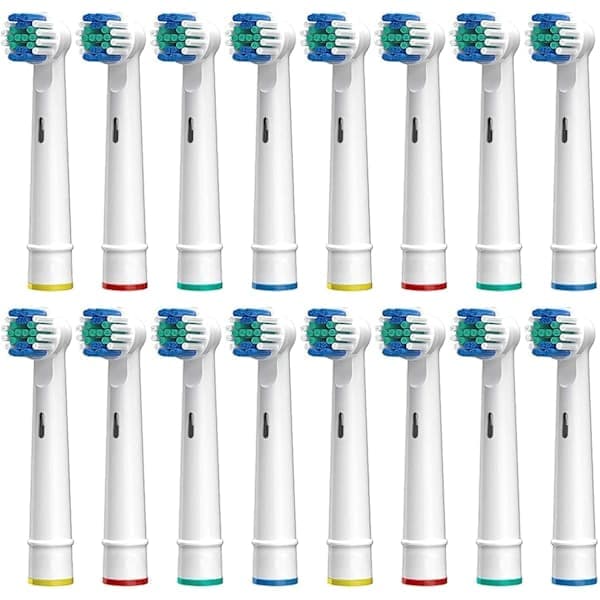 16-pakning Erstatningsbørstehoder for elektrisk tannbørste, kompatible med Oral B elektrisk tannbørste, myke børstehår, hvit, 16 stykker