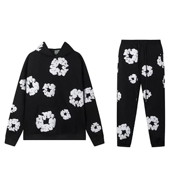 Hettegenser Sett Denim Tears Hettegenser og Buksesett - Svart - Størrelse 2XL