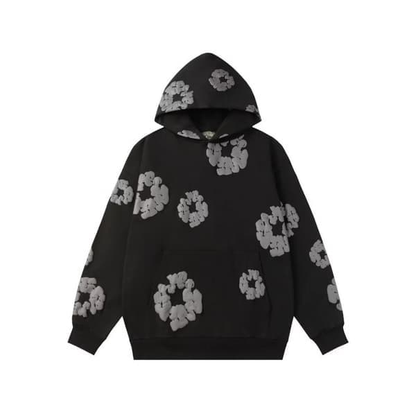 Denim Tears Hettegenser Allsidig Genser Løs Langermet Streetwear Hettegenser - Mørk Grå - Størrelse S