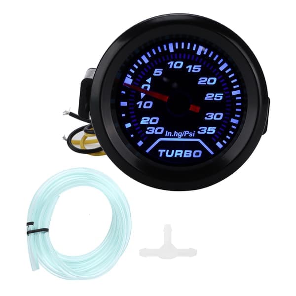 12V Turbo Boost Trykkmåler 52mm 2in 35PSI Digital Skjerm Blå Rød LED Universal Modifikasjon