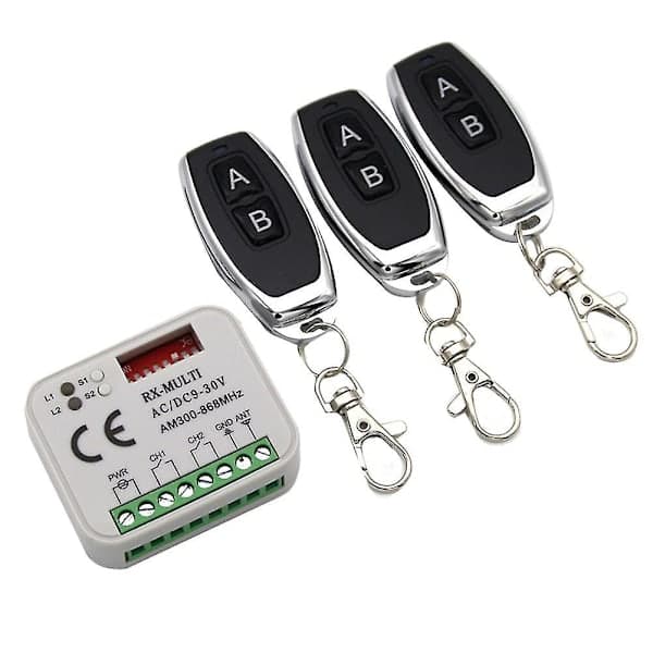 Garageport Fjernmottaker 433 868MHz MULTI 300-900MHZ AC/DC 9-30V Mottaker med Fjernkontroll