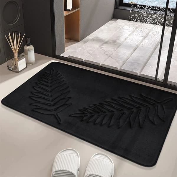 Baderomsmatte i Memory Foam, 40 x 60 cm Sklisikker Baderomsmatte, Tykk Baderomsmatte Absorberende Dusjmatte, Myk og Komfortabel Pustende Memory Foam,
