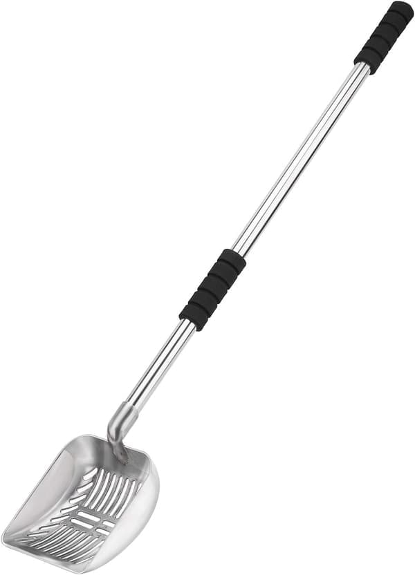 Kattesandspade Justerbar Lengde, Robust og Praktisk Kattesandspade i Rustfritt Stål