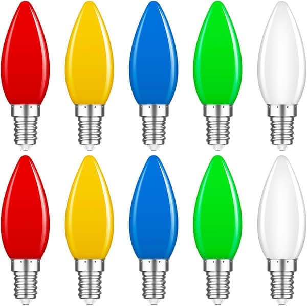 Pakke med 10 E14 1W Fargepærer, E14 Farge LED-pærer, E14 Farge LED-er for Lyslenker, Fester, Juledekorasjoner