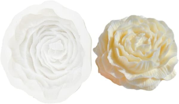 6-tommers Peon Silikonform, Stor Blomsterlysform, Såpe Soyavoks DIY Håndverkstilbehør, Epoksyharpiksform for Fest Hjem Bryllupsdekorasjon