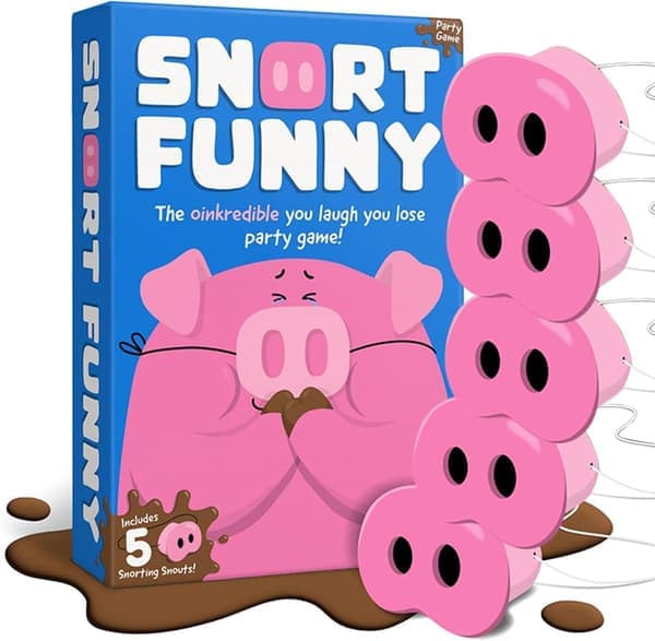 Snort Funny Grisspel, Oinkcredible Du Ler Du Taper Partyspill, Grisenesespelet for Familie og Venner, med 150 Utfordringskort, 5 Griseneser