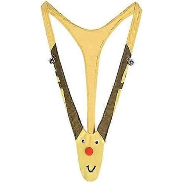 Julegave Reinsdyr Undertøy Mankini Menn Tanga Drakter Med Bjeller Spøker For White Elephant Gaveutveksling Valentinsdag (LGL)