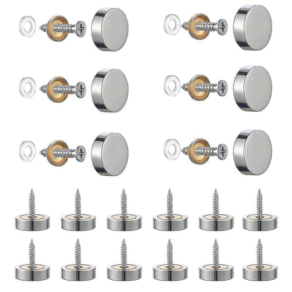 20 stk. Børstet Rustfritt Stål Speilskruer Med Dekorative Hetter For Speil, Bord, Badeplater, Skap, Glasspaneler (sølv) (12mm) Sh LGL