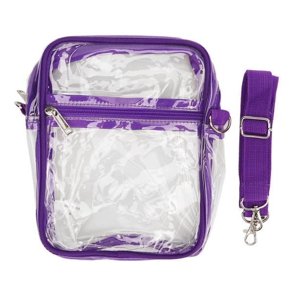 Klar Messenger Bag PVC Transparent Glidelås Vanntett Justerbar Veske Messenger Skulderveske for Gutter Jenter Lilla