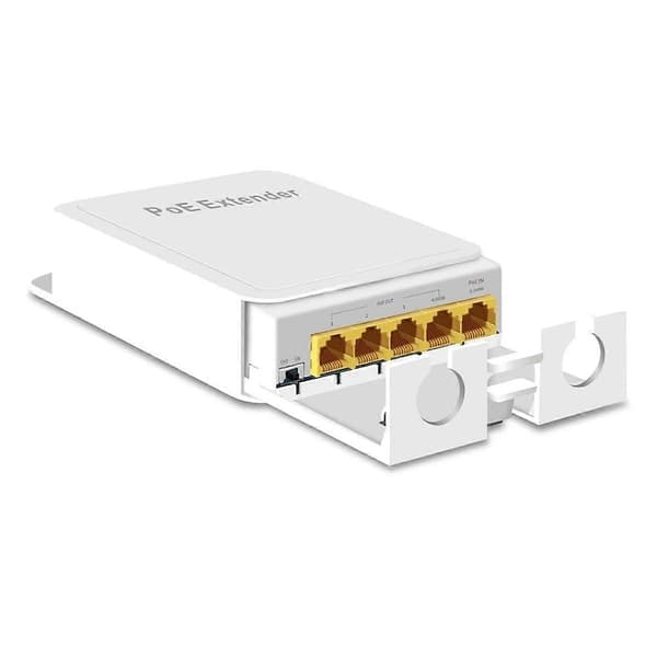 5-Port IP55 Utendørs Vanntett POE Repeater 1000Mbps 1 til 4 Nettverk Switch PoE Forlenger for IP-kameraer