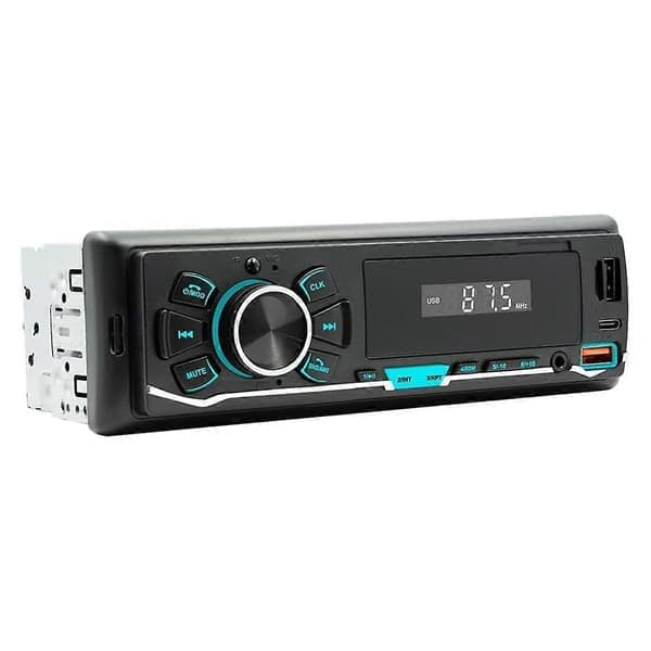 Bilradio MP3-spiller Bluetooth Bil FM-radio, Type-C Dobbel USB, TF, AUX, Stemmeassistent, Bilsystemopptaker