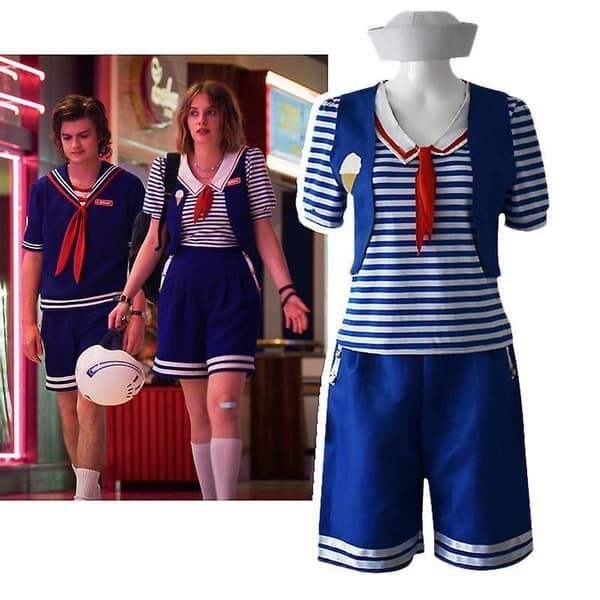 Stranger Things Robin Scoops Ahoy Cosplay Halloween Kostyme Uniform Fancy Dress ens Voksne FPD Dame