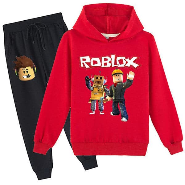 IC Roblox Hettegensersett Barn Varmt Hettegenser Klær Roblox Trykt Hettegenser Rød CNMR 150cm