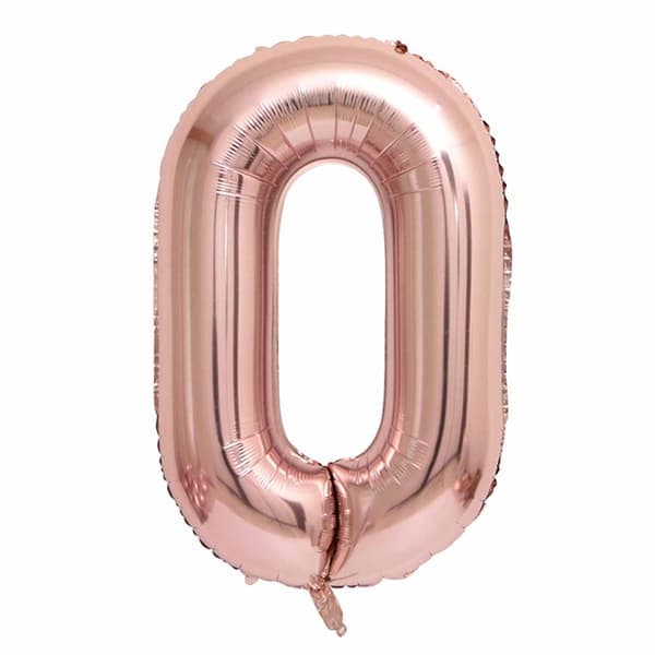 Stor siffer ballong i rosegull for bursdagsfest 102cm 0