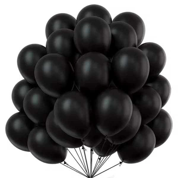25-pack svarte ballonger 10" 25 cm