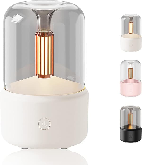 Aromaterapi Diffusorer, 120ml Essensielle Olje Diffusorer, Luftfukter med Lys