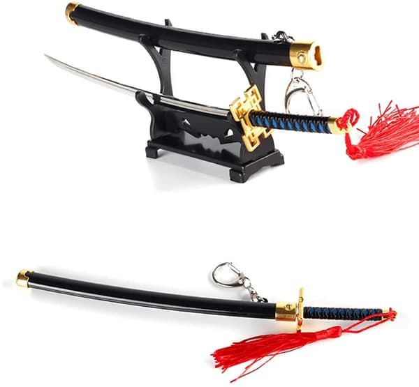 Demon Slayer Sverd Mini Katana Nøkkelringer Anime Figur Tanjiro For