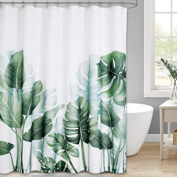 Dusjforheng med krok, tropisk palme bananblad plante